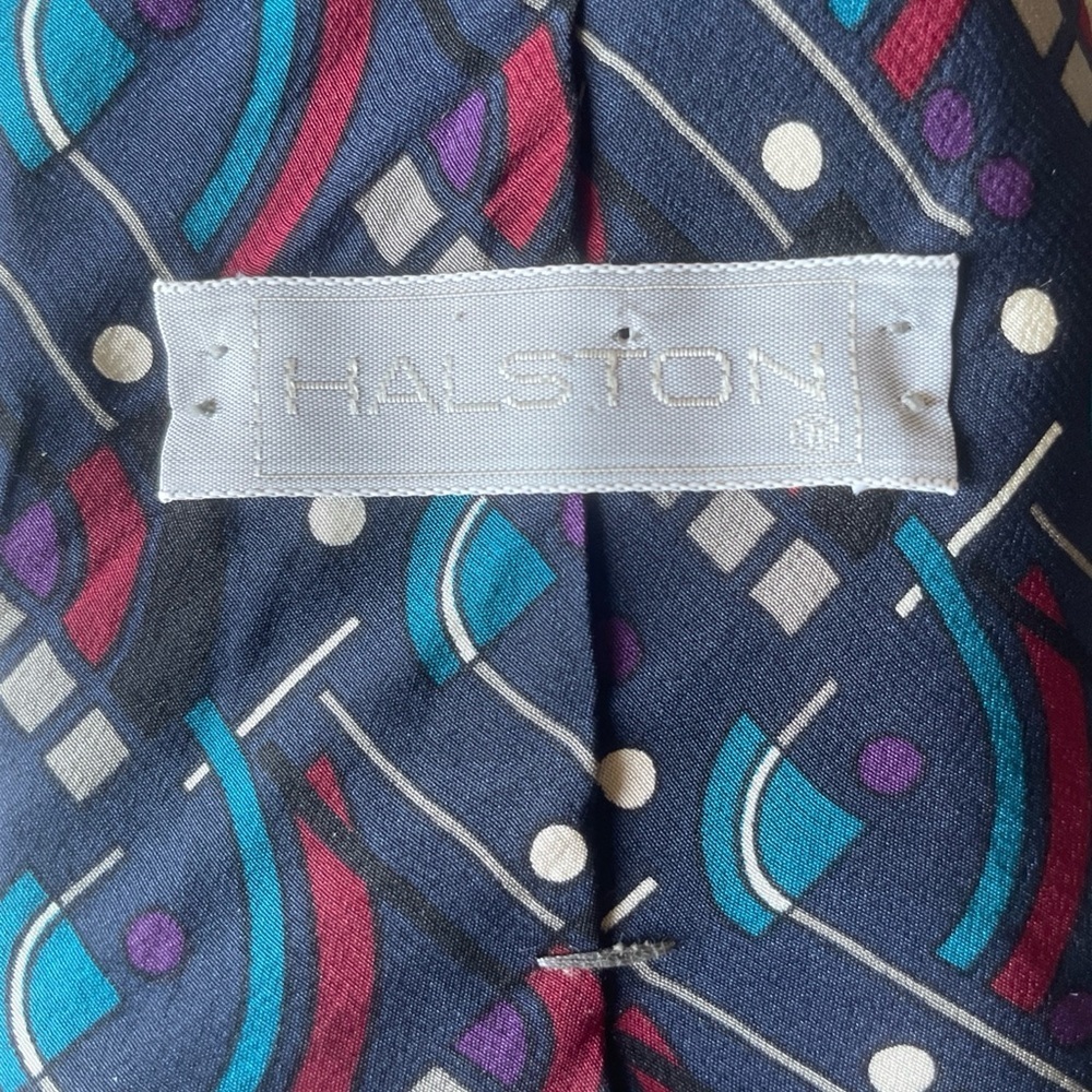 Halston Geometric Patterned Tie - Multicolor 100%… - image 5